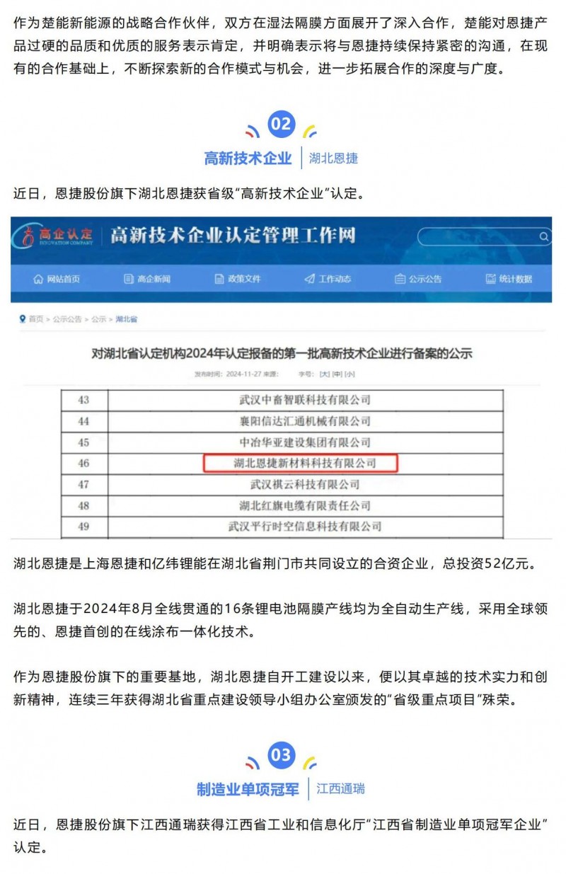 【會(huì)員動(dòng)態(tài)】卓越伙伴、高新認(rèn)定、單項(xiàng)冠軍、四星上云！恩捷股份旗下基地又一撥捷報(bào)_01